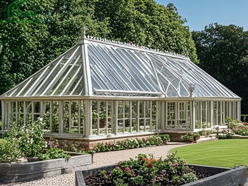 Glass Garden Greenhouse In Victorian Style For Sale